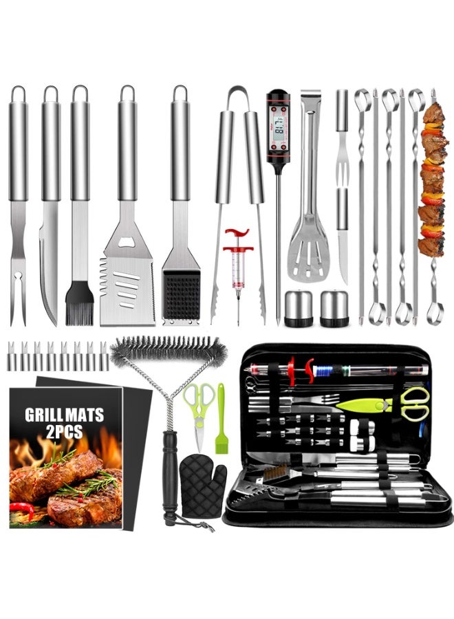 Complete 34PCS Barbecue Tool Kit | Premium Stainless Steel BBQ Set in Storage Bag - Image 5